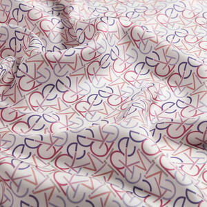 Pembe Çark Typo Monogram Tivil İpek Eşarp - Thumbnail