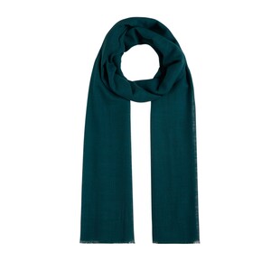 ipekevi - Petrol Blue Plain Cotton Silk Shawl (1)