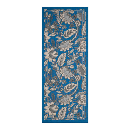Petrol Blue Royal Ivy Pattern Tencel Scarf