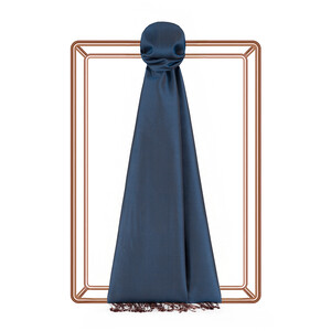Petrol Coopper Reversible Silk Scarf - Thumbnail