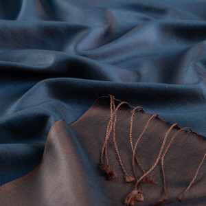 ipekevi - Petrol Coopper Reversible Silk Scarf (1)