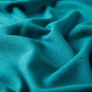 Petrol Green Cashmere Wool Silk Dot Scarf - Thumbnail