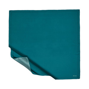 Petrol Green Frame Silk Twill Scarf - Thumbnail