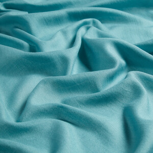 Petrol Green Lurex Striped Cotton Silk Scarf - Thumbnail