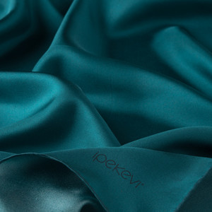 Petrol Green Plain Silk Twill Scarf - Thumbnail