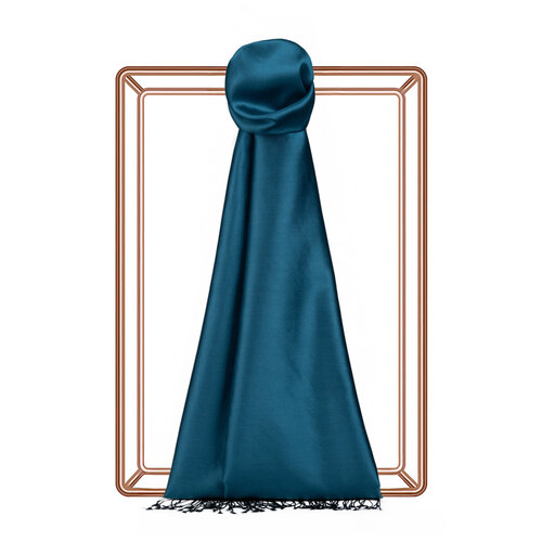 Petrol Green Reversible Silk Scarf