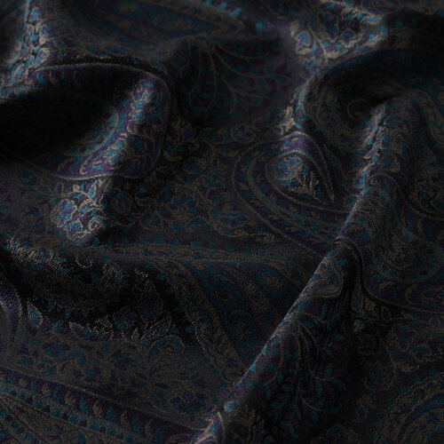 Petrol Jacquard Hand Woven Prime Silk Scarf