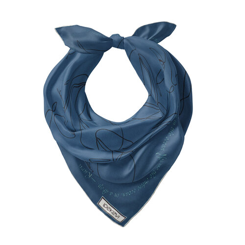 Petrol Mavisi Rumi Saten İpek Mendil