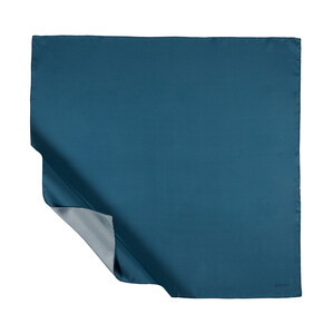 Petrol Plain Silk Twill Scarf - Thumbnail