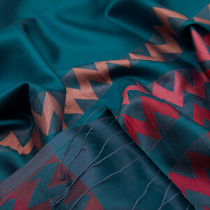 ipekevi - Petrol Zigzag Silk Scarf (1)