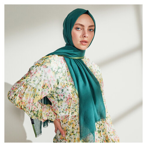 Pine Green Bordered Modal Silk Scarf