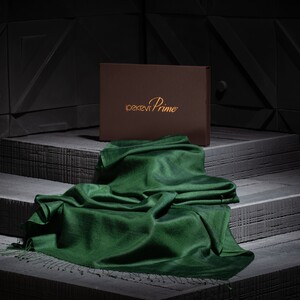 Pine Green Cashmere Silk Prime Scarf - Thumbnail