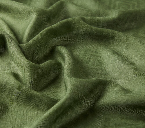 Pine Green Diamond Wool Silk Scarf