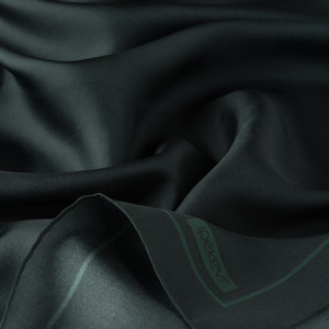 Pine Green Frame Silk Twill Scarf - Thumbnail