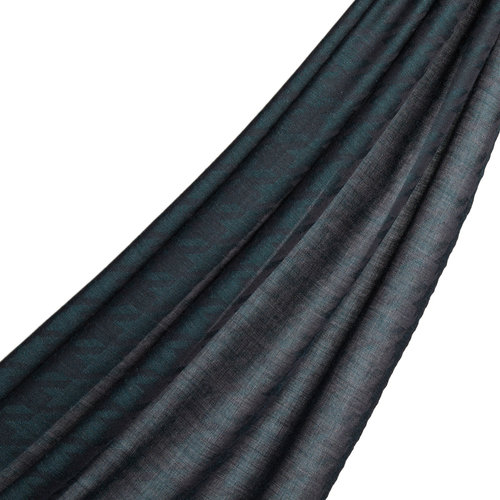 Pine Green Houndstooth Patterned Scarf