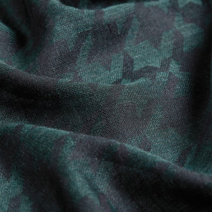 Pine Green Houndstooth Patterned Scarf - Thumbnail