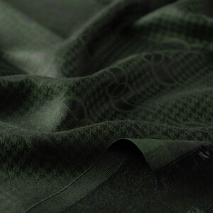 Pine Green IE Monogram Cotton Silk Scarf - Thumbnail