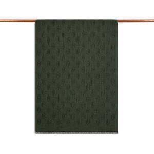 ipekevi - Pine Green IE Monogram Wool Silk Scarf (1)