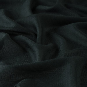 Pine Green Ikat Print Wool Silk Scarf - Thumbnail