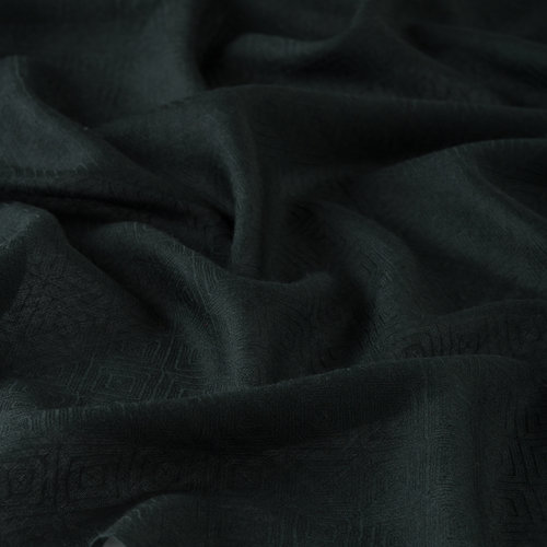 Pine Green Ikat Print Wool Silk Scarf