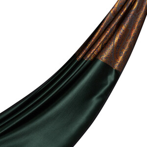 Pine Green Jacquard Hand Woven Prime Silk Scarf - Thumbnail