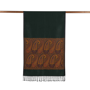 Pine Green Jacquard Hand Woven Prime Silk Scarf - Thumbnail