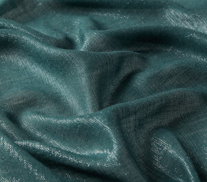 Pine Green Lurex Wool Silk Scarf - Thumbnail