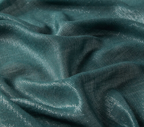 Pine Green Lurex Wool Silk Scarf