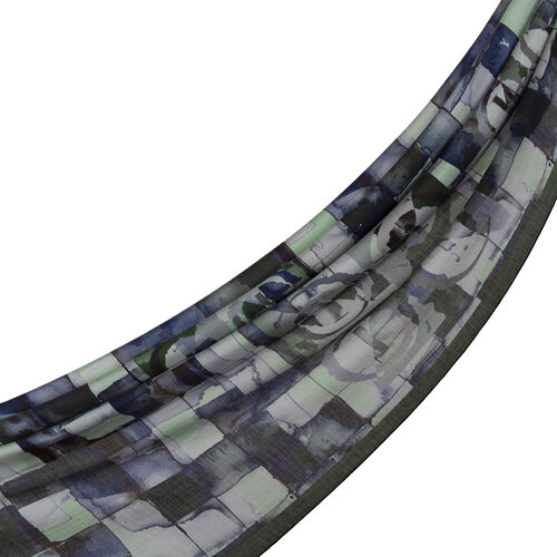 Pine Green Mono Mosaic Print Tencel Scarf