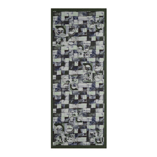 Pine Green Mono Mosaic Print Tencel Scarf