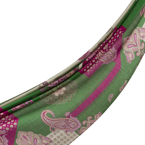 Pine Green Palace Way Print Tencel Scarf