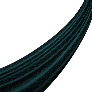 Pine Green Patterned Silk Scarf - Thumbnail