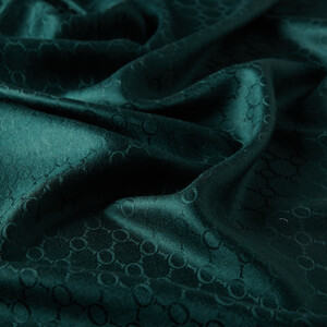 Pine Green Patterned Silk Scarf - Thumbnail