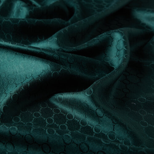 Pine Green Patterned Silk Scarf