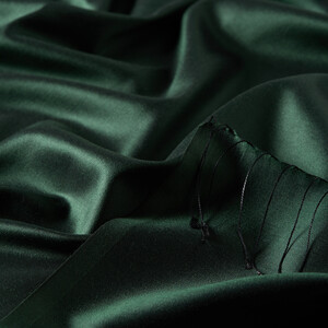 Pine Green Plain Silk Scarf - Thumbnail