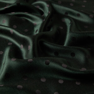 Pine Green Polka Dot Silk Scarf - Thumbnail