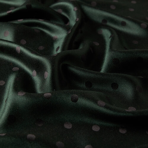 Pine Green Polka Dot Silk Scarf