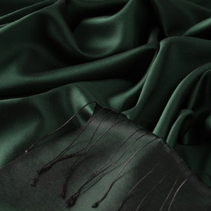 Pine Green Reversible Silk Scarf - Thumbnail
