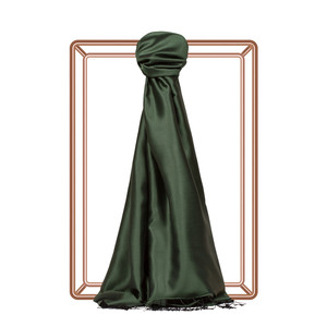 Pine Green Reversible Silk Scarf - Thumbnail