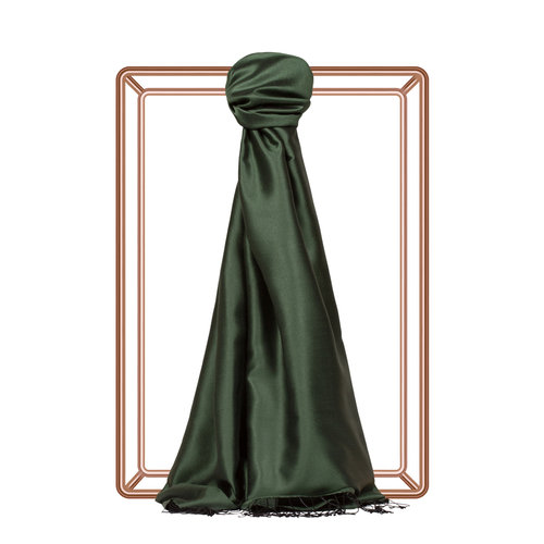 Pine Green Reversible Silk Scarf