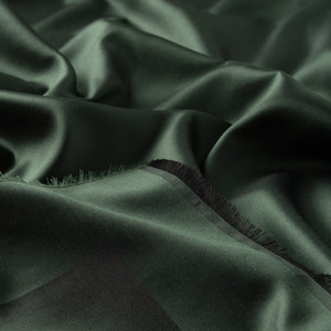 Pine Green Reversible Silk Scarf - Thumbnail