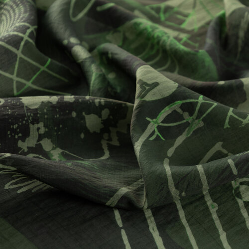Pine Green Rhapsody Print Tencel Scarf