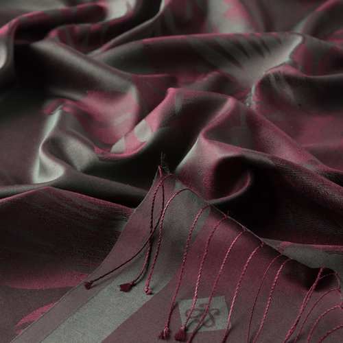 Pine Green Royal Garden Jacquard Silk Scarf