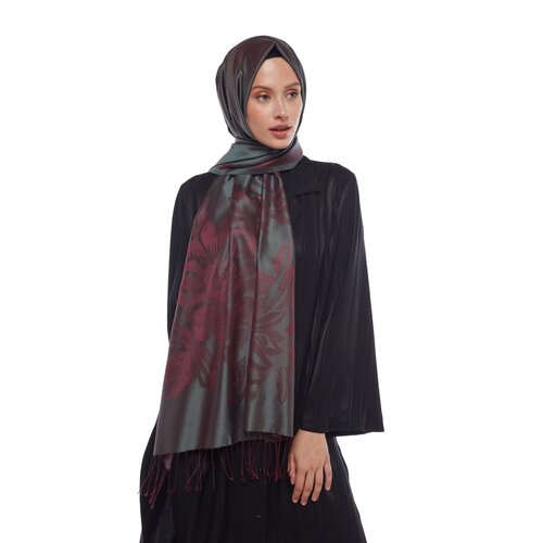 Pine Green Royal Garden Jacquard Silk Scarf