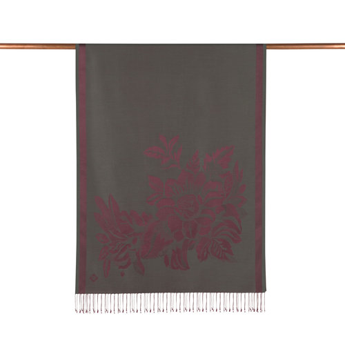 Pine Green Royal Garden Jacquard Silk Scarf