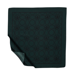 Pine Green Seljuk Monogram Silk Twill Scarf - Thumbnail