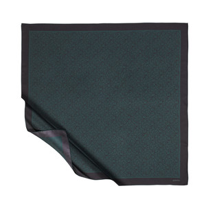 Pine Green Typo Monogram Silk Twill Scarf - Thumbnail