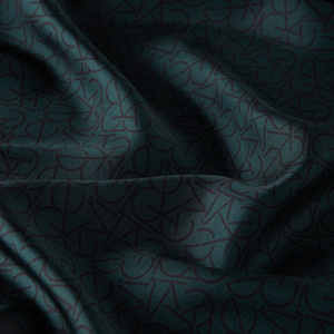 Pine Green Typo Monogram Silk Twill Scarf - Thumbnail