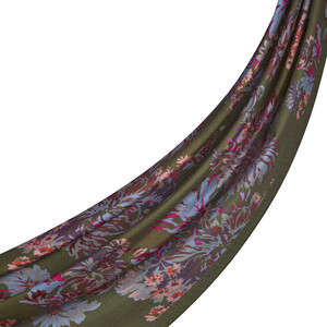 Pine Scent Chrysanthemum Print Tencel Scarf - Thumbnail