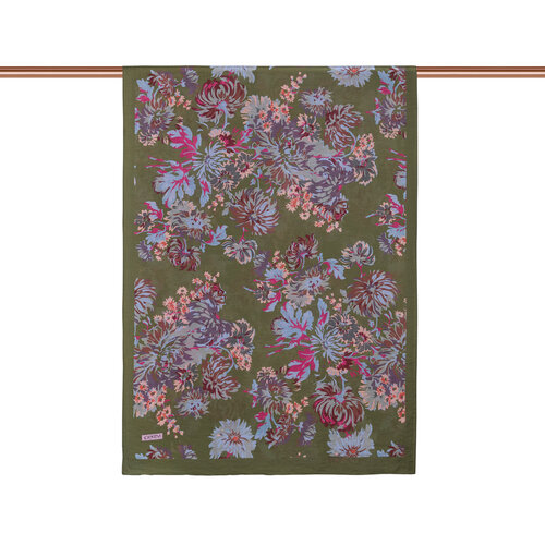 Pine Scent Chrysanthemum Print Tencel Scarf